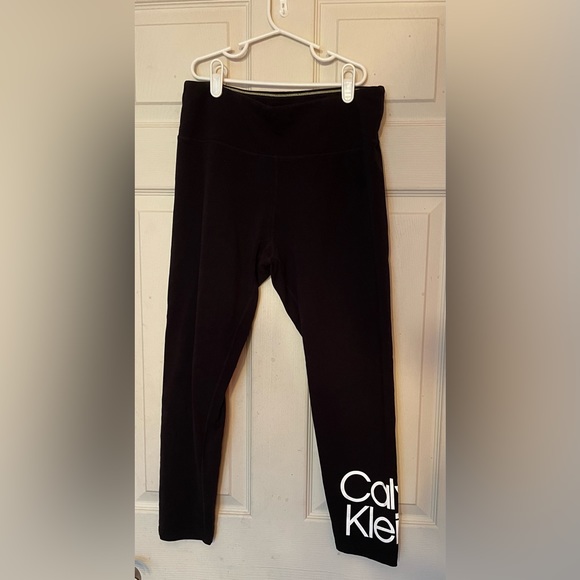 CALVIN KLEIN performance stretch mid calf leggings size LARGE - Picture 1 of 2